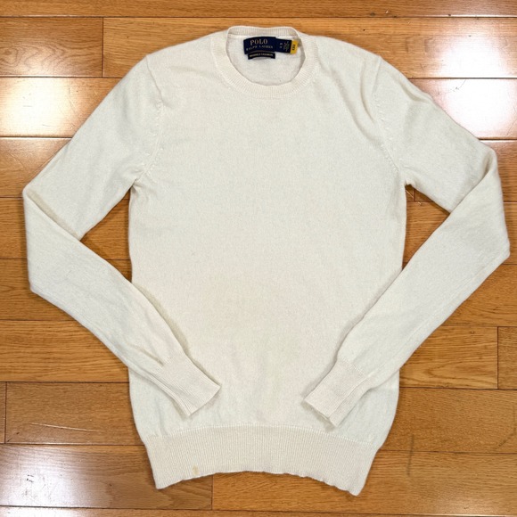 Polo Ralph Lauren Other - Polo Ralph Lauren Washable Cashmere Sweater Women's XS Cream Slim Crewneck Knit